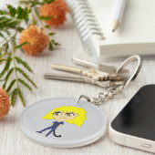 Chibi met een kat als staart sleutelhanger (Voorkant Rechts)