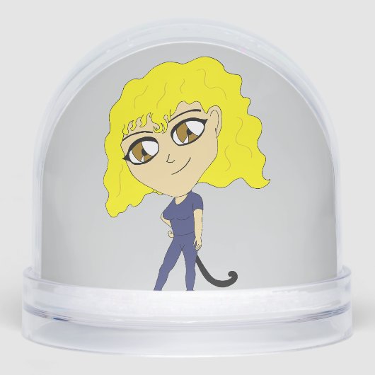 Chibi met een kat als staart sneeuwbol (Voorkant)