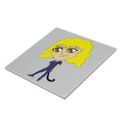 Chibi met een kat als staart tegeltje (Zijkant)