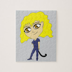 Chibi met een kattenstaart legpuzzel