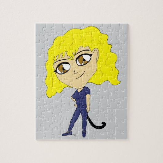 Chibi met een kattenstaart legpuzzel (Verticaal)