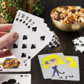 Chibi met een kattenstaart pokerkaarten (Insitu)