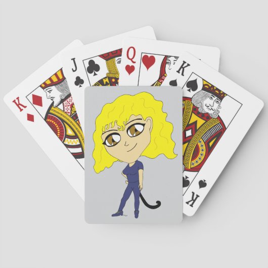 Chibi met een kattenstaart pokerkaarten (Achterkant)