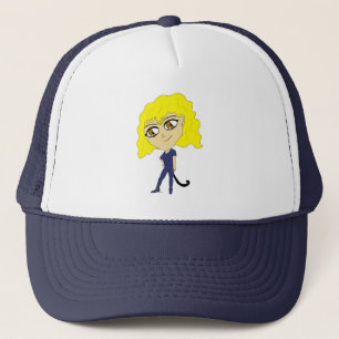 Chibi met een kattenstaart trucker pet