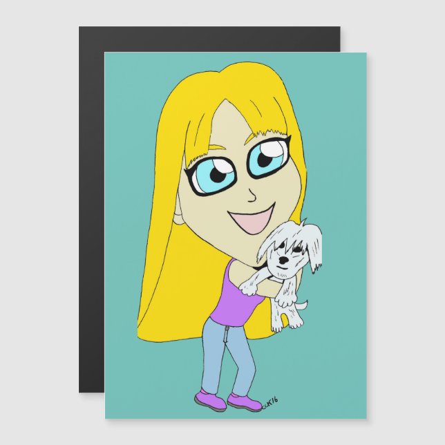 Chibi met een pup (Voorkant / Achterkant)
