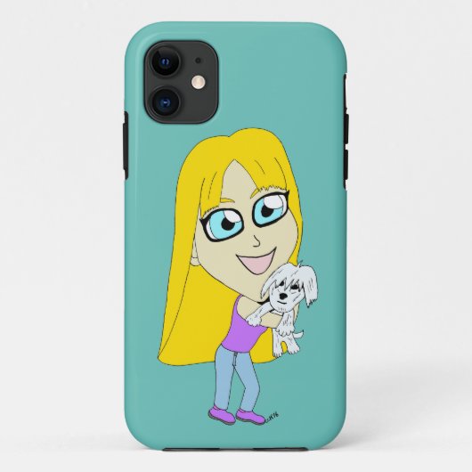 Chibi met een pup Case-Mate iPhone case (Achterkant)