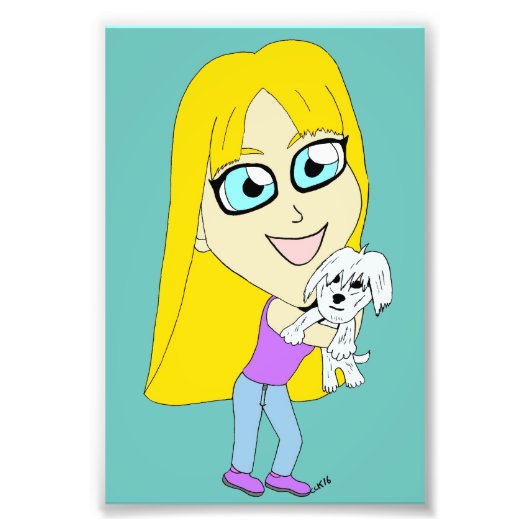 Chibi met een pup foto afdruk (Voorkant)