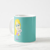 Chibi met een pup koffiemok (Voorkant links)