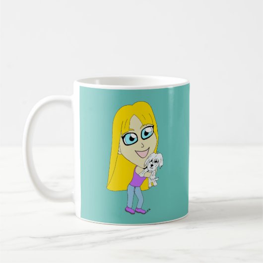 Chibi met een pup koffiemok (Links)