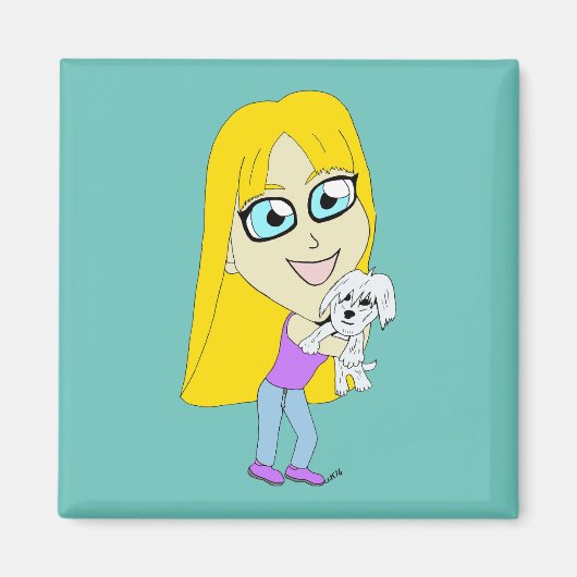 Chibi met een pup magneet (Voorkant)