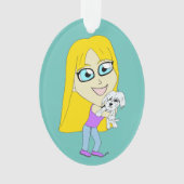 Chibi met een pup ornament (voorkant)