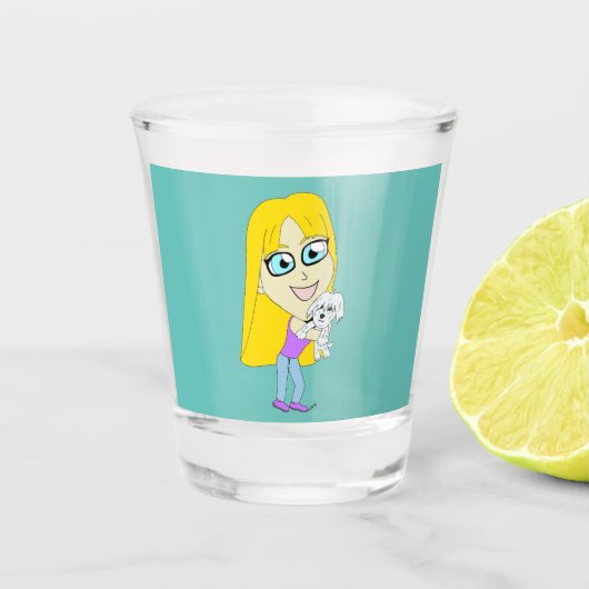 Chibi met een pup shot glas (Voorkant)