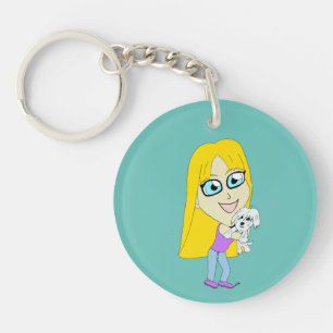 Chibi met een pup sleutelhanger