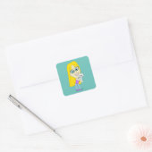 Chibi met een pup vierkante sticker (Envelop)