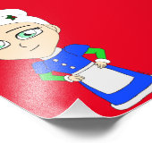 Chibi mevrouw Claus blauwe pak Foto Afdruk (Hoek)