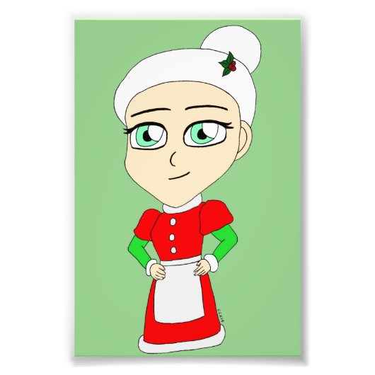 chibi mevrouw claus foto afdruk (Voorkant)