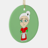 chibi mevrouw claus keramisch ornament (Rechts)