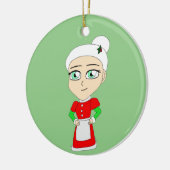 chibi mevrouw claus keramisch ornament (Links)