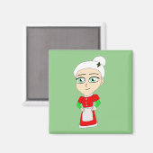chibi mevrouw Claus magneet (Voorkant / Achterkant)