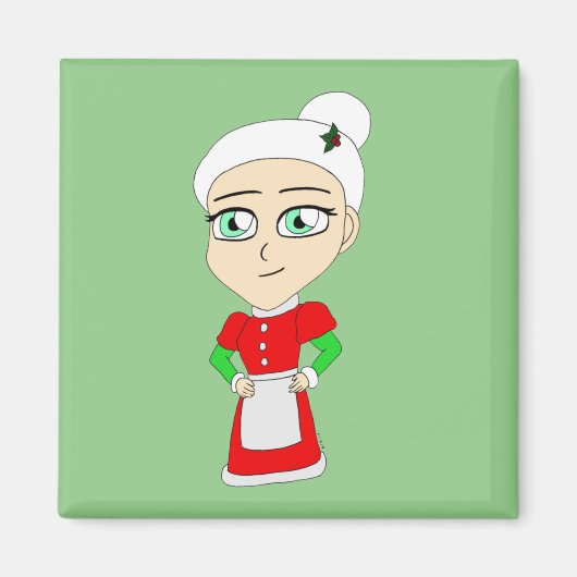 chibi mevrouw Claus magneet (Voorkant)