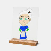 Chibi Mrs Claus blauw pak Acryl Bord (Hoek)