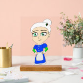 Chibi Mrs Claus blauw pak Acryl Bord (Huwelijk)