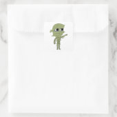 chibi mummy vierkante sticker (Tas)