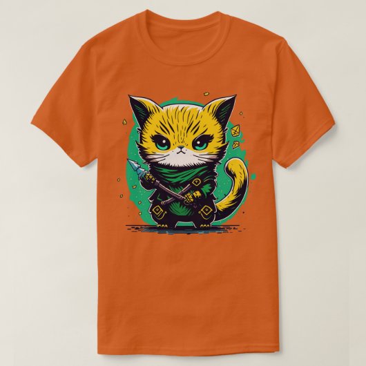 Chibi ninja Munchkin kat T-shirt (Design voorkant)