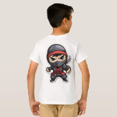 Chibi Ninja Warrior Cartoon - Fierce Martial Arts T-shirt (Achterkant volledig)