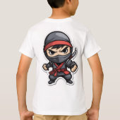 Chibi Ninja Warrior Cartoon - Fierce Martial Arts T-shirt (Achterkant)