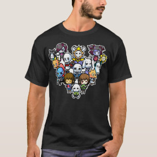 Chibi-onderliggende tekens t-shirt