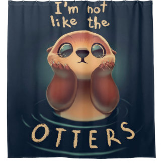 Chibi Otter | Otter Lover | Cute Otter Pun Douchegordijn