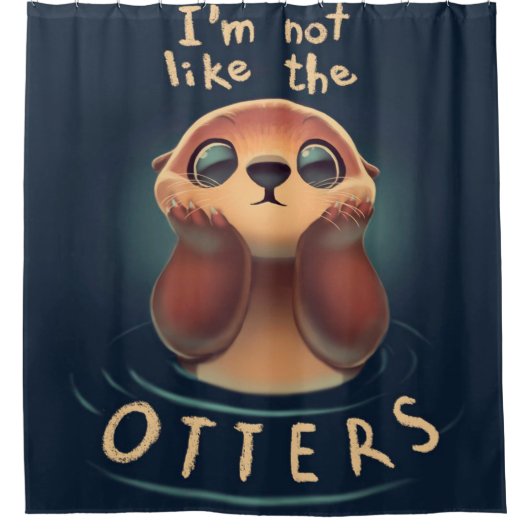 Chibi Otter | Otter Lover | Cute Otter Pun Douchegordijn (Voorkant)