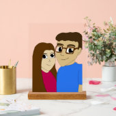 Chibi paar acryl bord (Huwelijk)