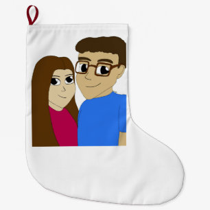 Chibi paar grote kerstsok