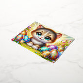 Chibi Paaskat Briefkaart met goudfolie accenten (Gedraaid)