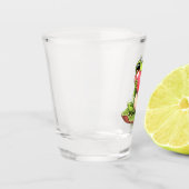 Chibi-pad in roze en groen shot glas (Links)