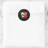 Chibi Panda Beer Hugs Red Panda Ronde Sticker (Tas)