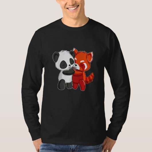 Chibi Panda Beer Knuffels Rode Panda Schattigee Ki T-shirt (Voorkant)