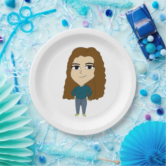 chibi papieren bordje (Feest)