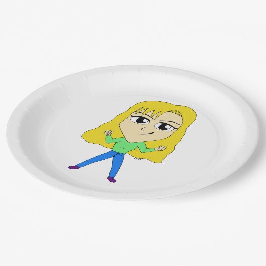 chibi papieren bordje (Gekanteld)