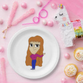 chibi papieren bordje (Feest)