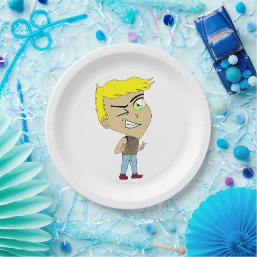 chibi papieren bordje (Feest)