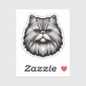 Chibi Perzische Kattenhoofd – Kawaii Big Eyes Desi Sticker (Vel)