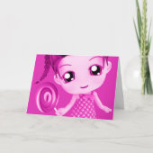 Chibi Pink Birthday Card Kaart (Voorkant)