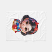 Chibi Prinses Met Appel Dekbed Fleece Deken (Voorkant (Horizontaal))