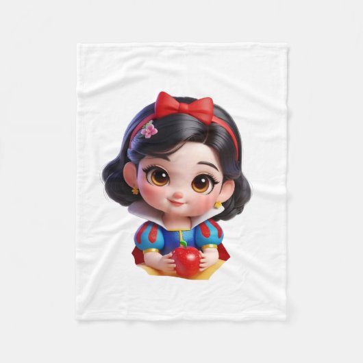 Chibi Prinses Met Appel Dekbed Fleece Deken (Voorkant)