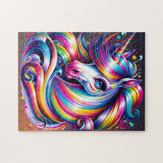 Chibi Rainbow Eenhoorn puzzel Legpuzzel (Horizontaal)