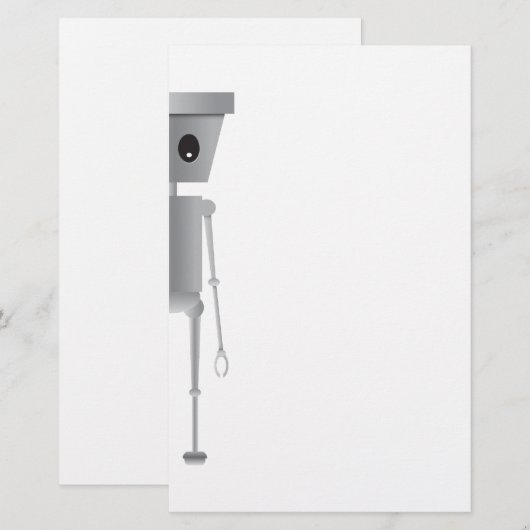 Chibi Robot Stationery Briefpapier (Voorkant / Achterkant)