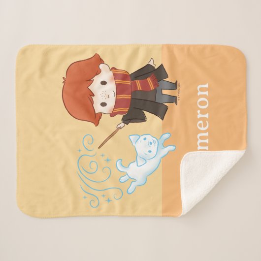 Chibi Ron Weasley Patronus Sherpa Deken (Voorkant (horizontaal))